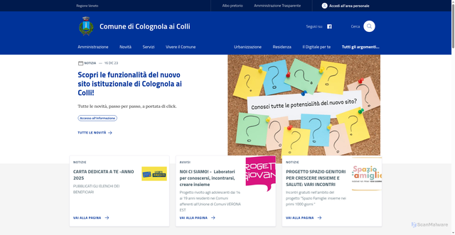 Security scan screenshot of https://www.comune.colognola.vr.it/