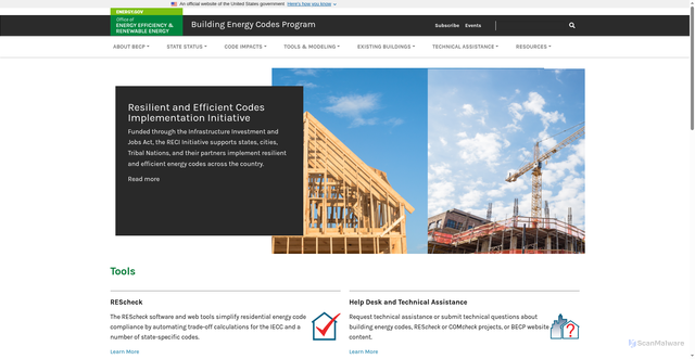 Security scan screenshot of https://energycodes.gov/