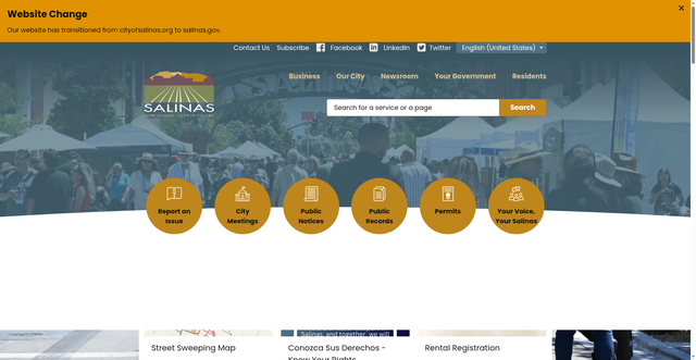 Security scan screenshot of https://www.salinas.gov/