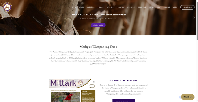Security scan screenshot of https://mashpeewampanoagtribe-nsn.gov/
