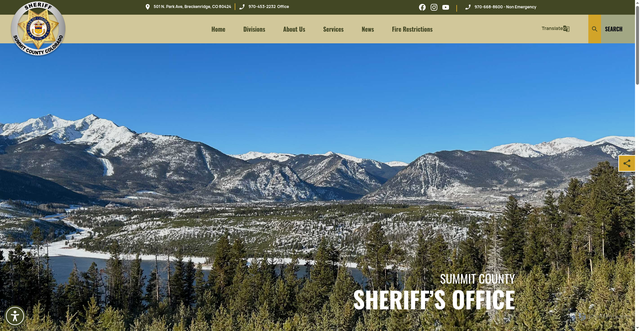 Security scan screenshot of https://summitsheriffcolorado.gov/