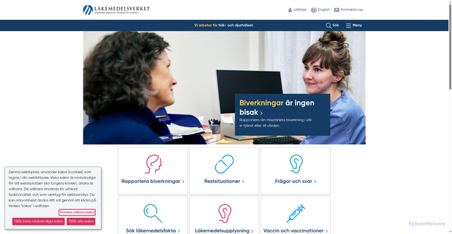 Security scan screenshot of https://www.lakemedelsverket.se/
