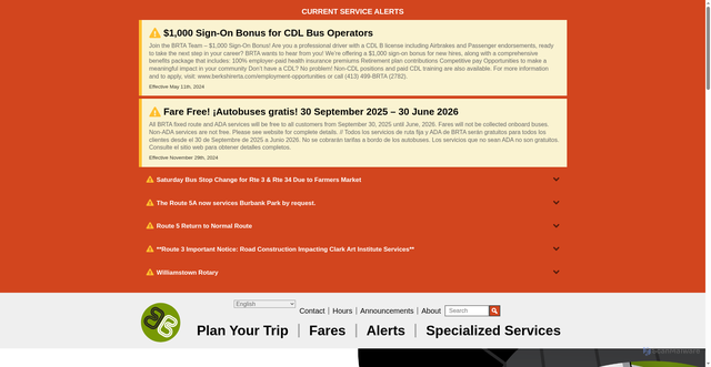 Security scan screenshot of https://berkshirerta.gov/