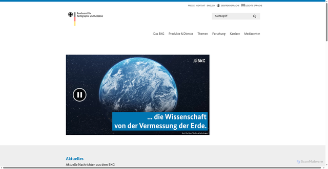 Security scan screenshot of https://www.bkg.bund.de/DE/Home/home.html