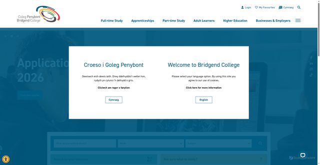 Security scan screenshot of https://www.bridgend.ac.uk/