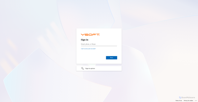 Security scan screenshot of https://hcp.print.konicaminolta.eu