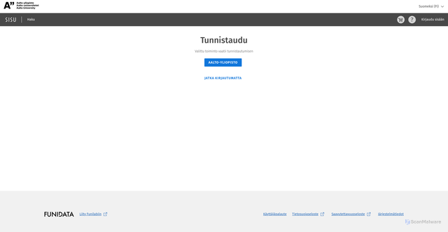 Security scan screenshot of https://sisu.aalto.fi/student/