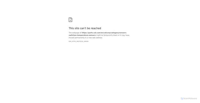 Security scan screenshot of https://parts.cat.com/en/catcorp/category/sensors-switches-temperature-sensors