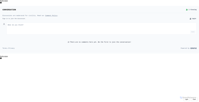 Security scan screenshot of https://comments.arena.im