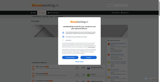 Security scan screenshot of https://www.woodworking.nl