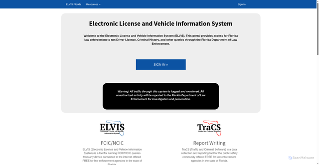 Security scan screenshot of https://www.elvisflorida.org