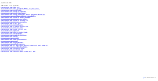 Security scan screenshot of https://rpc.mainnet.archway.io