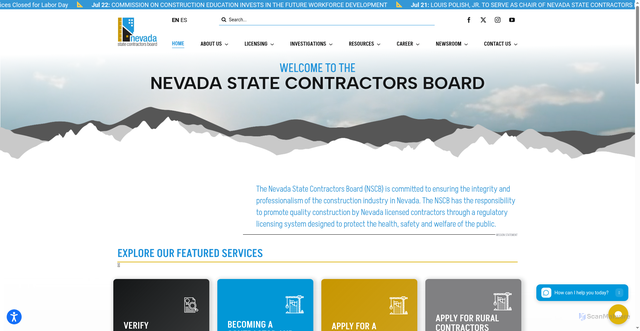 Security scan screenshot of https://nvcontractorsboard.com