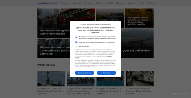 Security scan screenshot of https://significadosweb.com