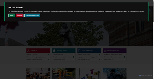 Security scan screenshot of https://www.warwickshire.gov.uk/