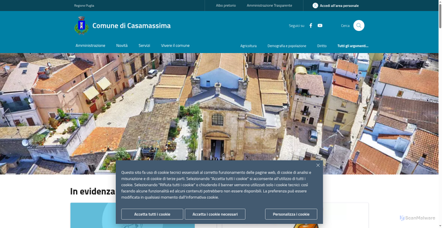 Security scan screenshot of https://www.comune.casamassima.ba.it
