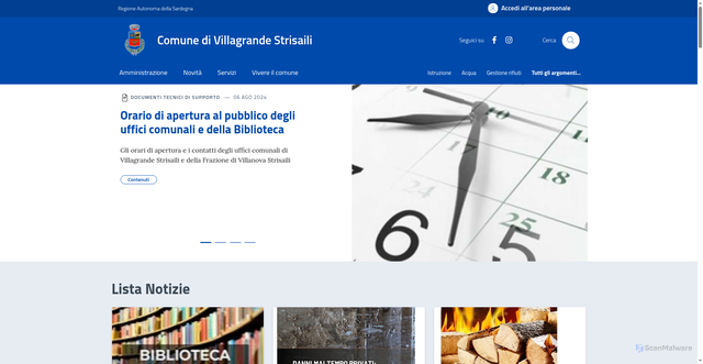 Security scan screenshot of https://comune.villagrandestrisaili.og.it/