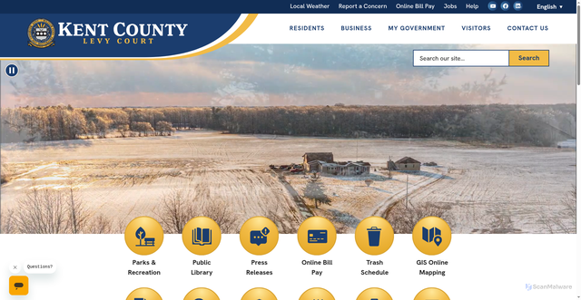 Security scan screenshot of https://www.kentcountyde.gov/