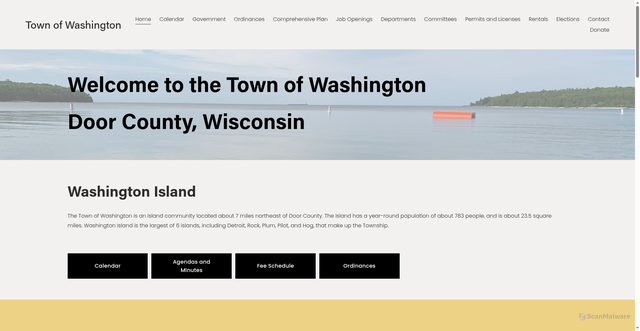 Security scan screenshot of https://www.washingtonisland-wi.gov/