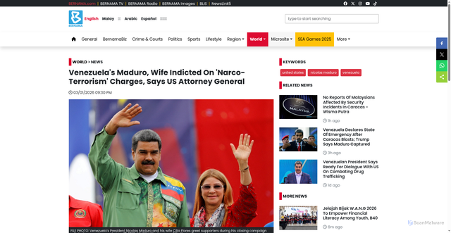 Security scan screenshot of https://www.bernama.com/en/world/news.php?id=2508545