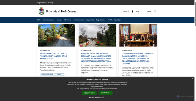 Security scan screenshot of https://www.provincia.fc.it/it