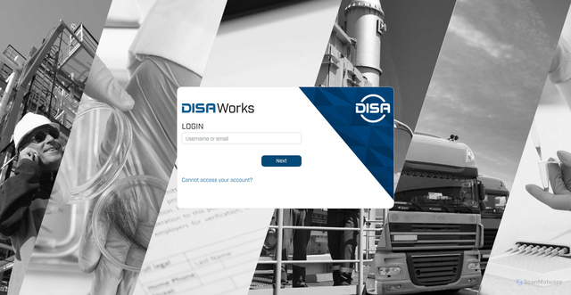 Security scan screenshot of https://disaworks.disa.com