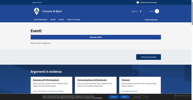 Security scan screenshot of https://www.comune.apiro.mc.it/