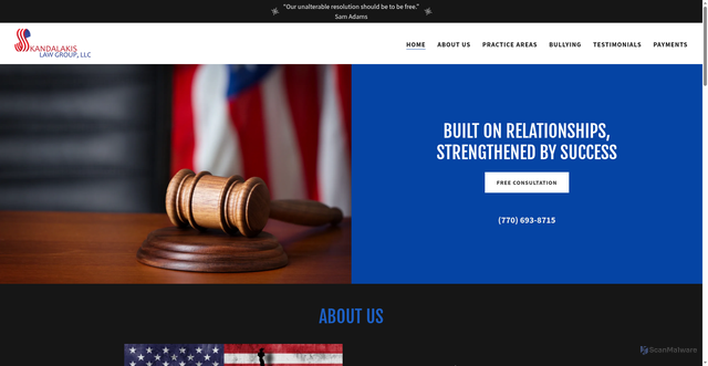 Security scan screenshot of https://skandalakislawgroup.com/