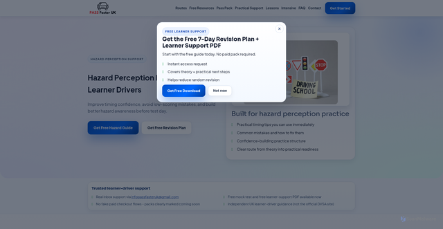 Security scan screenshot of https://passfasteruk.co.uk/hazard-perception