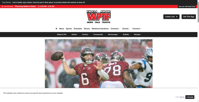 Security scan screenshot of https://www.wptf.com/2026/01/03/baker-mayfield-and-the-buccaneers-beat-the-panthers-16-14-stay-alive-in-chase-for-nfc-south-title/