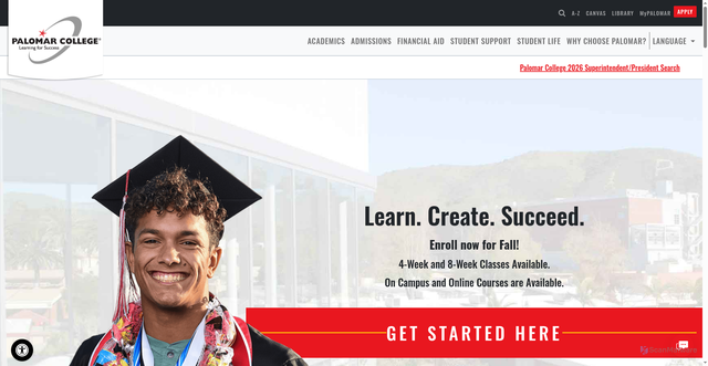 Security scan screenshot of https://palomar.edu