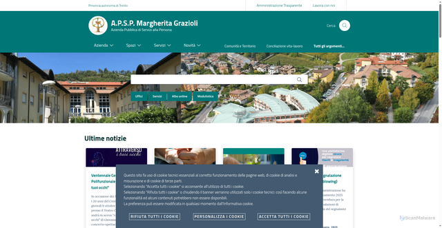 Security scan screenshot of https://www.apspgrazioli.it/