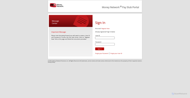Security scan screenshot of https://www.paystubportal.com