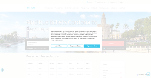 Security scan screenshot of https://www.alsa.com/en/coach/cordoba-seville