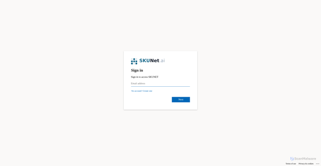 Security scan screenshot of http://skunet.app/
