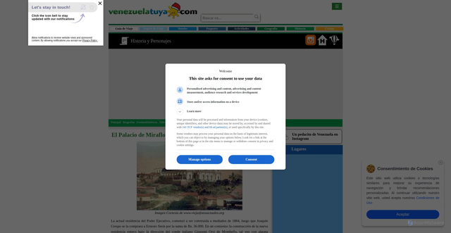 Security scan screenshot of https://www.venezuelatuya.com/historia/palacio_miraflores.htm