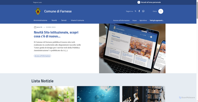 Security scan screenshot of https://comune.farnese.vt.it/