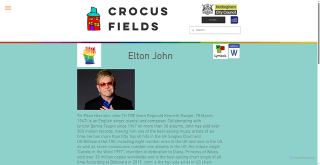 Security scan screenshot of https://www.crocusfields.co.uk/sir-elton-john