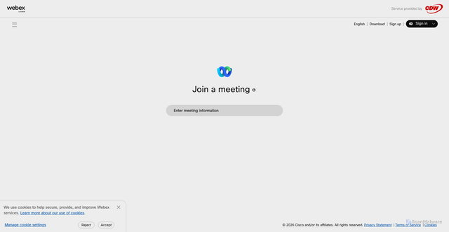 Security scan screenshot of https://bcbsm.webex.com