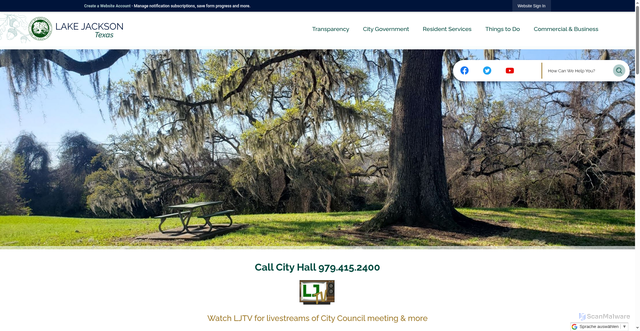 Security scan screenshot of https://www.lakejackson-tx.gov/