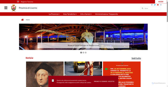 Security scan screenshot of https://www.provincia.livorno.it/
