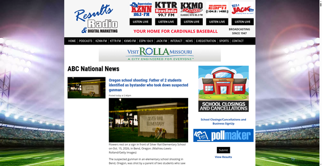 Security scan screenshot of https://resultsradioonline.com/abc-national-news