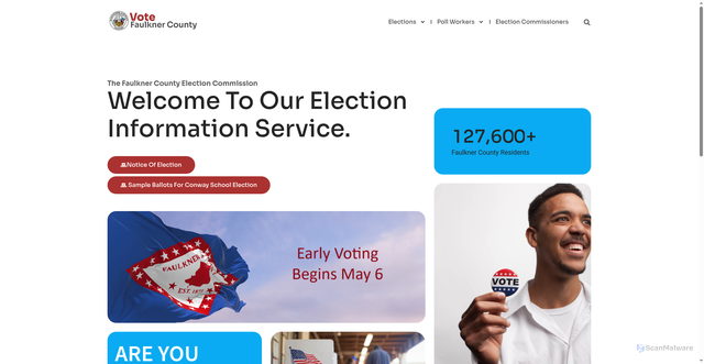 Security scan screenshot of https://www.votefaulknerar.gov/
