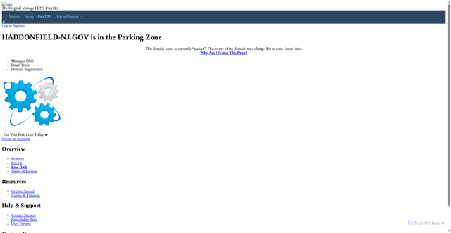 Security scan screenshot of http://haddonfield-nj.gov/