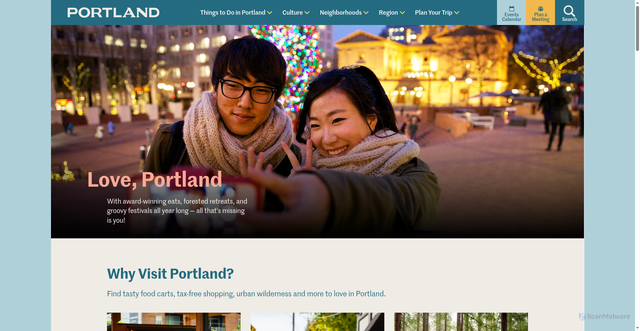 Security scan screenshot of https://www.travelportland.com/