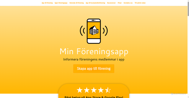 Security scan screenshot of https://xn--minfreningsapp-ypb.se