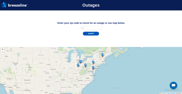 Security scan screenshot of https://outage.my.breezeline.com/