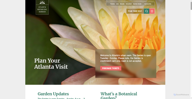 Security scan screenshot of https://atlantabg.org/plan-your-visit/