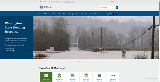 Security scan screenshot of https://fema.gov/