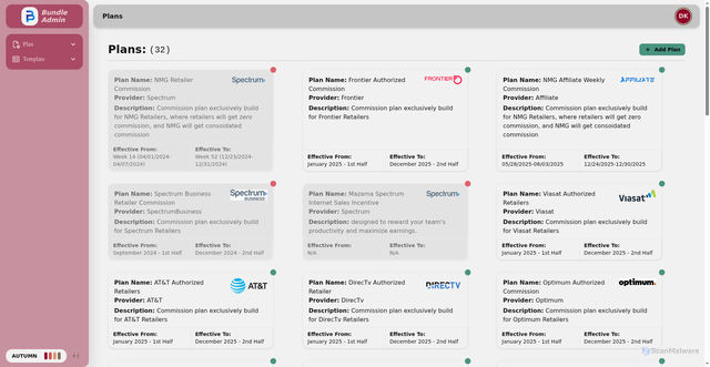 Security scan screenshot of https://bundle-admin.vercel.app/plans